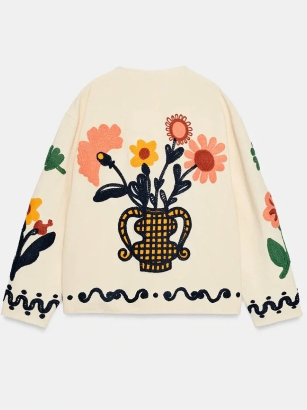 ZARA WOMAN SS26 100% COTTON FLORAL EMBROIDERED CARDIGAN ECRU 3046/106/712 - Picture 6 of 6